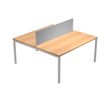 Bureau bench Trend - L160 - avec panneau de séparation - plateau imitation hêtre