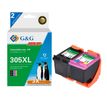 Cartouche compatible HP 305X - Pack de 2 - noir, cyan, magenta, jaune - G&G