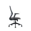 3701338802515-Fauteuil de bureau TIME - accoudoirs fixes - pied noir  - assise gris foncé-P_405113814_3-2