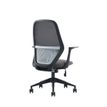 3701338802515-Fauteuil de bureau TIME - accoudoirs fixes - pied noir  - assise gris foncé-P_405113814_4-3