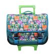 3666311006437-Cartable à roulettes Minecraft 38 cm - 2 compartiments - vert - Bagtrotter-P_405114082_1-0