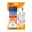 3086123702905-BIC Cristal - Pack de 8 Stylos à bille (6 bleus et 2 noirs) + 1 stylo 4 couleurs Shine-P_405118160_1-0