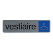 3130630671664-Exacompta - Plaque de signalisation Vestiaire - 165 x 44 mm - aluminium brossé-P_405121404_3-0