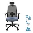 Fauteuil de bureau ARMONIA - accoudoirs réglables - appuie-tête réglable - gris