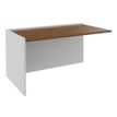 Banque d'accueil Module de départ bas OLA - L122,5 x H75,5 x P82,5 cm - structure blanc perle, plateau noyer