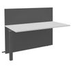 Banque d'accueil Module suivant haut OLA - L140 x H112 x P82,5 cm - structure carbone, plateau blanc perle