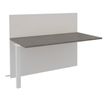Banque d'accueil Module suivant haut OLA - L140 x H112 x P82,5 cm - structure blanc perle, plateau chêne gris