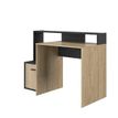 3483601179707-Bureau WILLIAM - L123,5xH90xP60cm -  avec 1 porte et 1 réhausse - imitation chêne-P_405132847_3-2