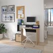 3483601179707-Bureau WILLIAM - L123,5xH90xP60cm -  avec 1 porte et 1 réhausse - imitation chêne-P_405132847_4-3