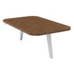 Table d'extension ou intermédiare ILO - L67xP114 cm - pieds blanc - structure noyer