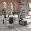 0404051417310-Bureau EXPRIM Manager - L200 x P100 x H72,5 cm - Plateau imitation chêne gris - Pieds car-P_405141731_3-1