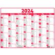 Calendrier Classique - 7 mois par face - 32 x 42 cm - rouge - Oberthur