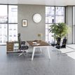 3253310300637-Bureau STEELY Manager - L180 x P100 x H72,5 cm - plateau imitation noyer - pieds carbone-P_405150769_2-1