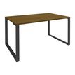 Bureau droit LOFTER - L80 cm - Plateau imitation noyer - pied Carbone
