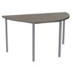 3253310281349-Table de réunion Demi-lune - 140 x 70 cm - Pieds carrés aluminium - imitation chêne gri-P_405152179_1-0