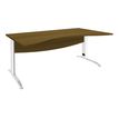 3253310535367-Bureau double vague symétrique IDRA - L180 cm - Pied blanc - plateau imitation noyer-P_405152442_1-0