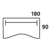 3253310535367-Bureau double vague symétrique IDRA - L180 cm - Pied blanc - plateau imitation noyer-P_405152442_4-3