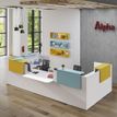 3253310542860-Banque d'accueil OLA - Ensemble composé de modules hauts(x2) + PMR + retours (x2) + tablettes (x2) jaune + (x2) bleu - -P_405152537_4-3