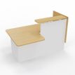Banque d'accueil GRETA - Module PMR à droite - L171 x P86,5/111 cm - corps blanc neige plateau chêne clair