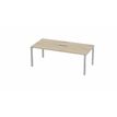 3617350002256-Table de réunion ARIAL - L200 x P100 cm - plateau imitation chêne brunswick - pieds gris (tra-P_405153521_1-0