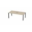3617350002232-Table de réunion ARIAL - L200 x P100 cm - plateau imitation chêne brunswick - pieds blancs (tra-P_405153523_1-0
