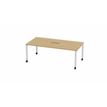 3617350002027-Table de réunion mobile ARIAL - L200 x P100 cm - plateau imitation chêne clair - pieds blancs (tra-P_405153580_1-0