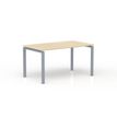 Bureau CONECT - L160 x P80 cm - plateau imitation chêne clair - pieds gris