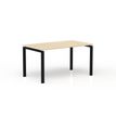 Bureau CONECT - L160 x P80 cm - plateau imitation chêne clair - pieds noirs