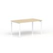 Bureau CONECT - L160 x P80 cm - plateau imitation chêne clair - pieds blancs