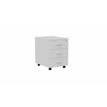 Caisson mobile MÉLINA - 3 tiroirs - L42 x P55,5 x H58,7 cm - blanc - poignées grises