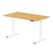 3760350286123-Bureau électrique VICTOR - L180x80cm - Pieds blancs - plateau chêne massif-P_405156029_1-0