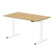 3760350285928-Bureau électrique VICTOR - L120x70cm - Pieds blancs - plateau imitation chêne Nagano-P_405156039_1-0