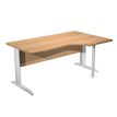 7331920001437-Bureau compact Trend - retour à droite avec pieds métal en L + pied de renfort - L160 - plateau imit-P_405165683_1-0