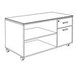3253310544185-Console mobile KHEOPS - L120XP60XH66 cm - 2 tiroirs dont 1 DS - structure blanc perle - fi-P_405223992_2-1