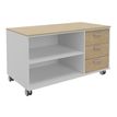 3253310544222-Console mobile KHEOPS - L120XP60XH66 cm - 3 tiroirs - structure blanc perle - finition imi-P_405223993_1-0