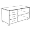 3253310544222-Console mobile KHEOPS - L120XP60XH66 cm - 3 tiroirs - structure blanc perle - finition imi-P_405223993_2-1