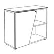 3253310544444-Armoire basse KHEOPS  - porte à gauche - structure blanc perle - finition imitation noyer-P_405224005_2-1