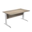7331920009440-Bureau droit Trend - L140 - Pieds métals - plateau imitation chêne canadien - pied effet-P_405224087_1-0