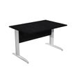 0404052255560-Bureau droit Trend - L140 - Pieds métals - plateau imitation frêne noir - pied alu-P_405225556_1-0