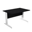 0404052255584-Bureau droit Trend - L140 - Pieds métals - plateau imitation frêne noir - pied blanc-P_405225558_1-0
