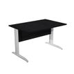 0404052255928-Bureau droit Trend - L160 - Pieds métals - plateau imitation frêne noir - pied effet chr-P_405225592_1-0