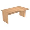 Bureau compact Trend - L160 cm - retour à droite - pieds panneaux - plateau imitation hêtre - (pied de renfort obligatoire à rajouter - non inclus)