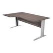 Bureau compact Trend - L160 cm - retour à gauche - Pieds métals alu - plateau imitation aulne - (pied de renfort obligatoire à rajouter - non inclus)