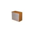 0404052257618-Bibliothèque basse Trend - L80xP35xH72 cm - 2 portes en verre dépoli - imitation chêne -P_405225761_1-0