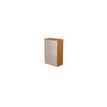 0404052257793-Bibliothèque mi-haute Trend - L80xP35xH120 cm - 2 portes en verre dépoli - imitation ch