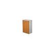 0404052257823-Bibliothèque mi-haute Trend - L80xP44xH120 cm - 2 portes en mélaminé imitation chêne c-P_405225782_1-0