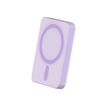 Force Power - Banque d'alimentation sans fil - magnetic, MagSafe, Qi, lifetime warranty - lithium ion / lithium polymère - 5000 mAh - 15 Watt - 3 A (24 pin USB-C) - sur le câble : USB-C - métal violet