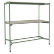 Table Coworking ELKI - L180 - plateau imitation chene gris - pied vert sauge