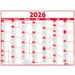 3664447209548-Calendrier Classique - 7 mois par face - 320 x 420 mm - rouge - Oberthur--0