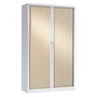 Armoire haute monobloc à rideaux GENERIC - 198 x 120 x 43 cm - corps blanc - rideaux acacia
